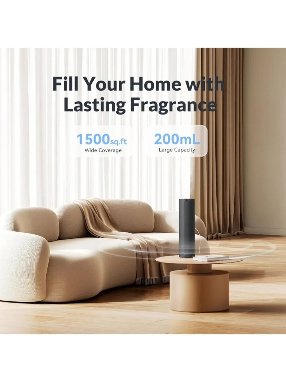 Waterless Essential Oil Diffuser Kit with Cold Air Tech, 1500 Sq.Ft Coverage